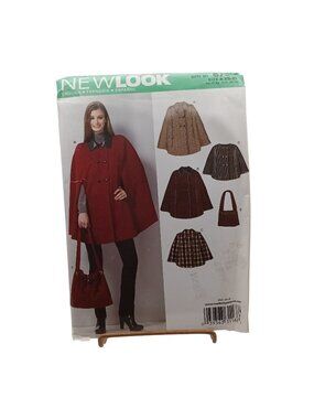 UNCUT Vintage New Look Sewing Pattern 6756 Womens Cape Skirt & Bag In Sizes XS-X